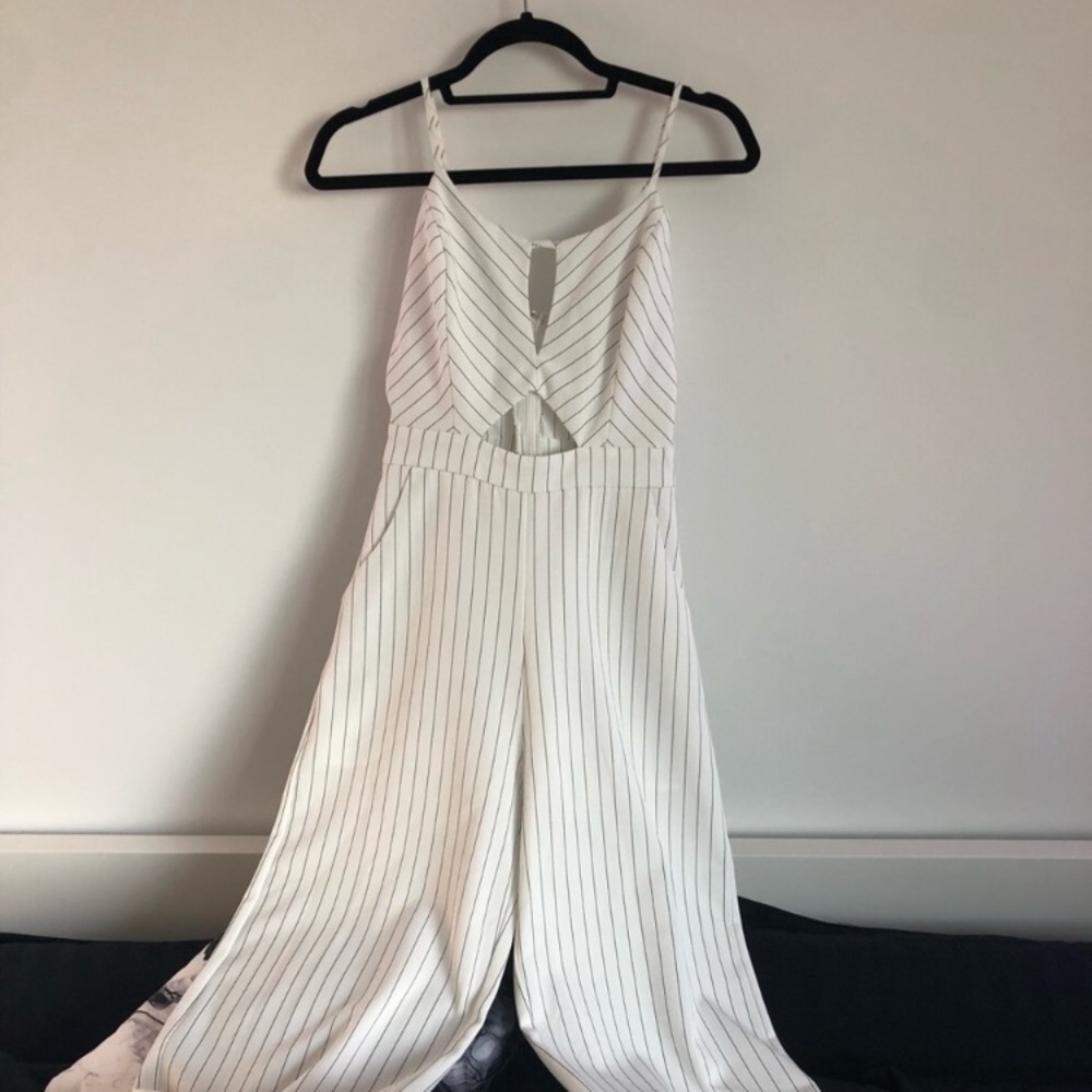 Pinstripe Cut Out Jumpsuit - Picture 4 of 5